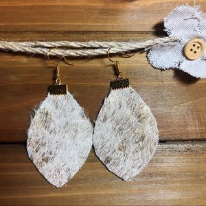 Cowhide leather earrings
